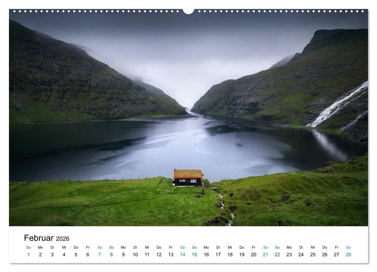 Färöer - Archipel im Nordmeer (hochwertiger Premium Wandkalender 2026 DIN A2 quer), Kunstdruck in Hochglanz: Fotografien von der Inselgruppe der Färöer