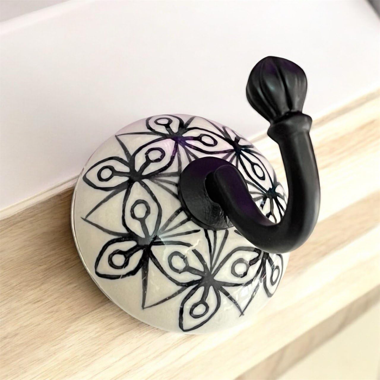 Handmade Ceramic Wall Hooks - Orange Pack of 2 -10
