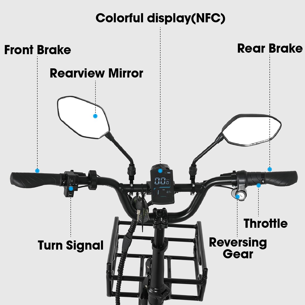 cysum AG1 Pro Triciclo Elettrico Per Adulti, 16 Pollici Pieghevole Bici Elettrica a tre ruote Per Uomo Donna, 48V 20 Ah Rimovibile Batteria, Coppia Di 80 Nm, Differenziale Di Velocità