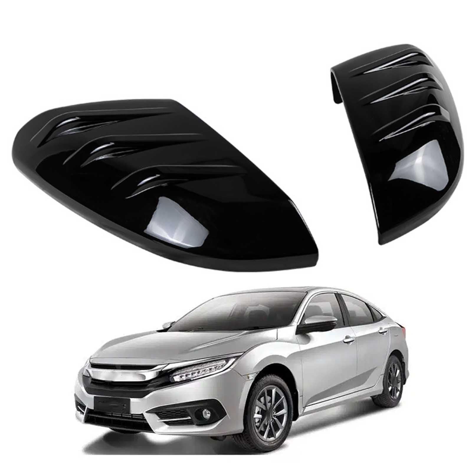 PAPEP Door Mirror Cover Caps for Civic 10th Generation (2016-2021), Left Right Side Wing Rearview Mirror Cover Lid 2 Pieces Exterior Styling Accessory,Glossy black
