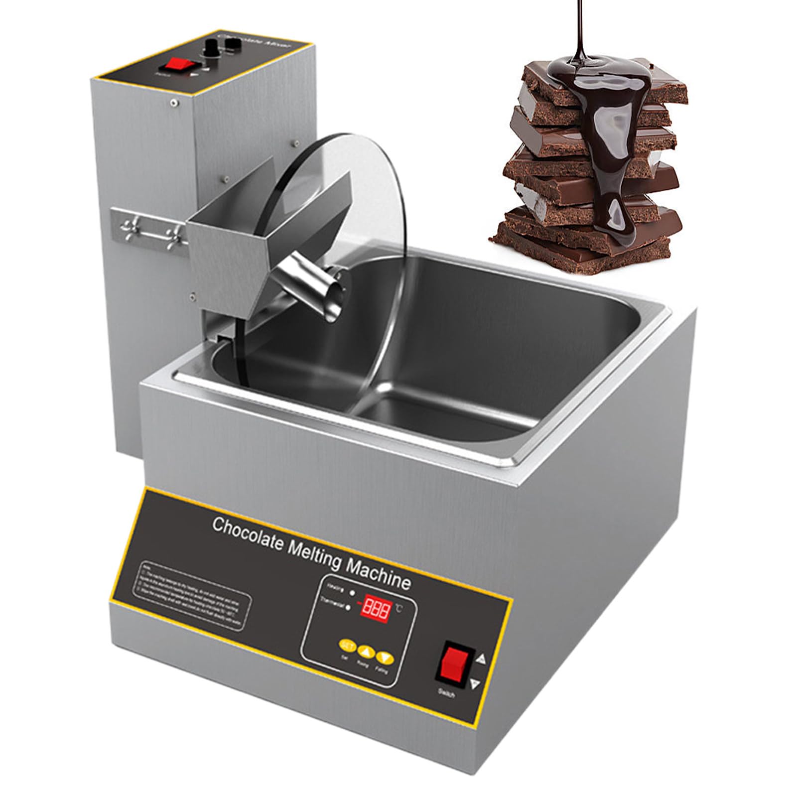 Tempéreuse À Chocolat Électrique avec Four De Fusion Et Mélangeur, Idéale pour L'Enrobage Et Le Moulage, Parfaite pour Un Usage Professionnel Et Domestique, 12 Kg