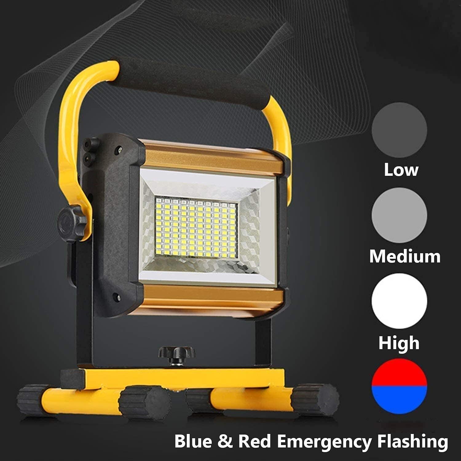 Proiettore a LED Proiettore da Esterno a LED Ricaricabile da 100 W | IP 65 Illuminazione di Sicurezza Esterna Impermeabile Lampada da Lavoro per Garage da Giardino Cantiere