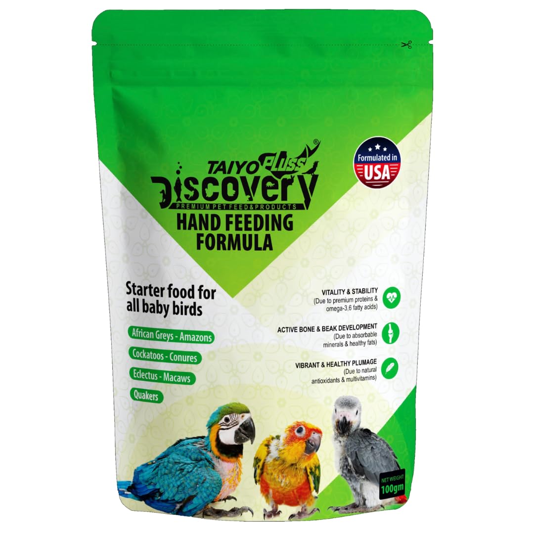 Taiyo Pluss Discovery® Hand Feeding Formula - 100 g (Pack of 1) Bird Food | Suitable for African Grey Parrot, Cockatoo, Sun Conure and Macaw Chicks (B0C5931623) Amazon Price History, Amazon Price Tracker