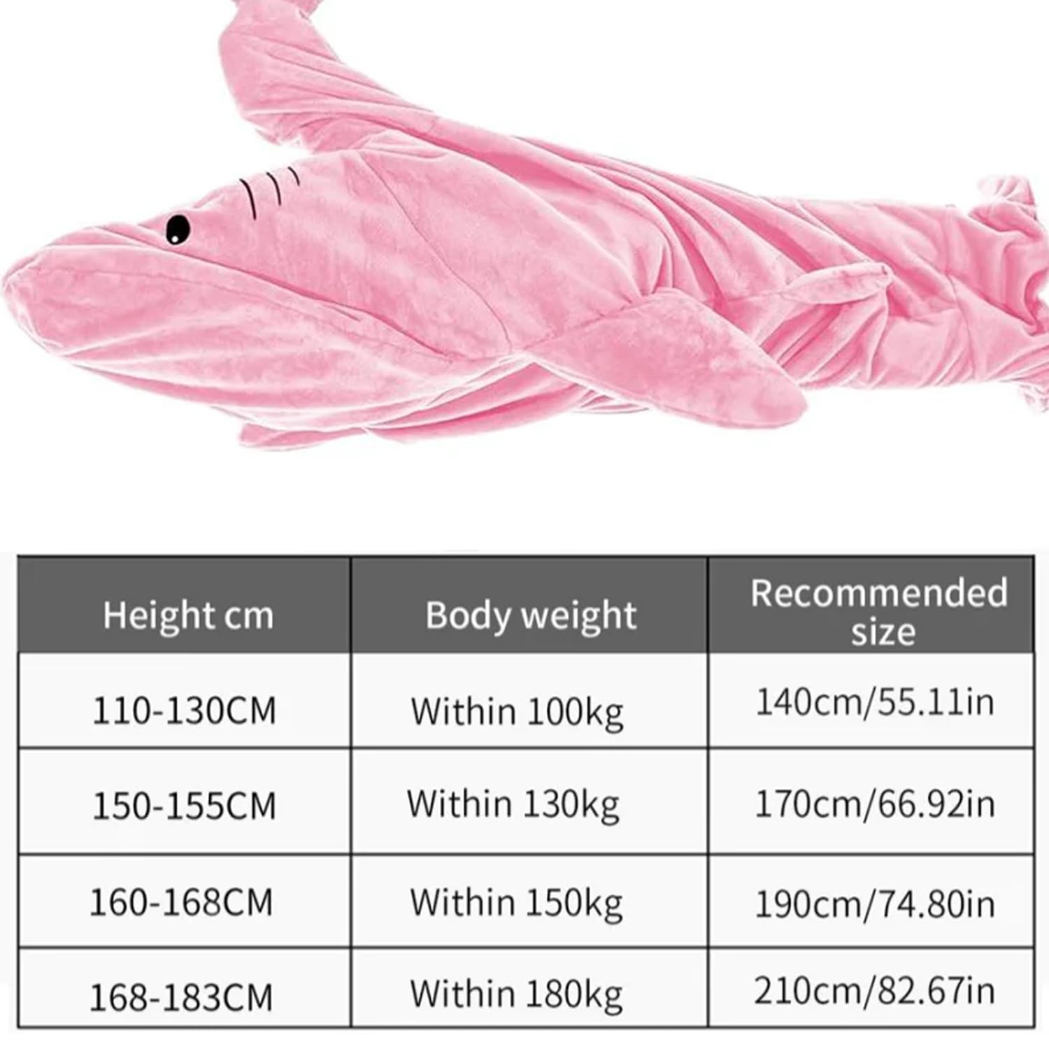 IDAHSOR Couverture à Capuche Requin Flanelle - Sac De Couchage Polaire Doux Pour Adulte Cosplay