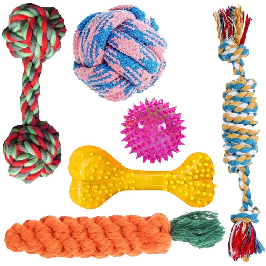 KittuPet Spike Bone for Dogs, Small to Medium Dog Toys Set Washable Cotton Rope Toys for Dogs with Cleaning Tools - Pack of 6 (B0BXKQZ1XV) Amazon Price History, Amazon Price Tracker