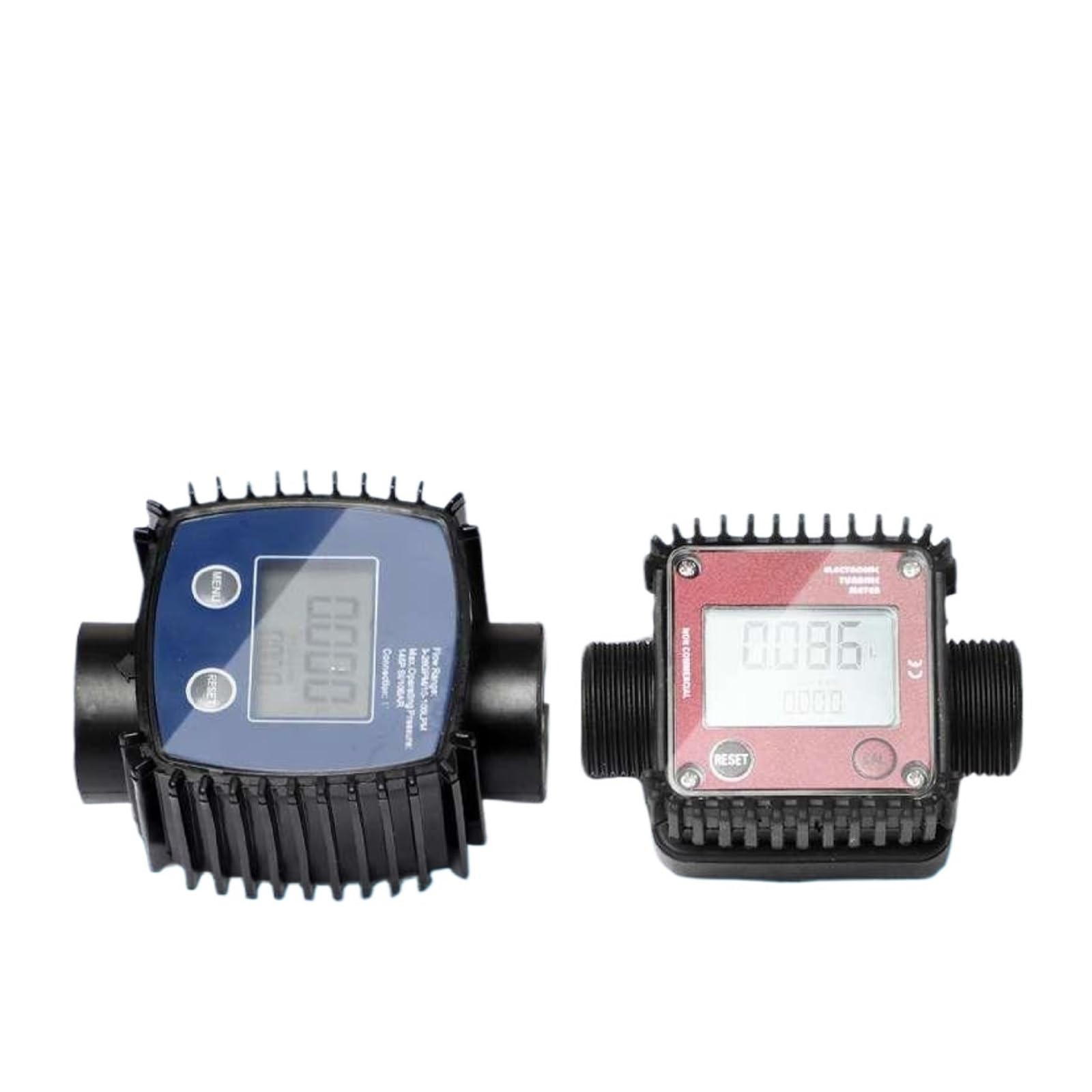 LEOTNNDQ 1PCS Electronic Turbine Flowmeter K24 Water Inline Liquid Meter LCD Display(PPS Insertion)