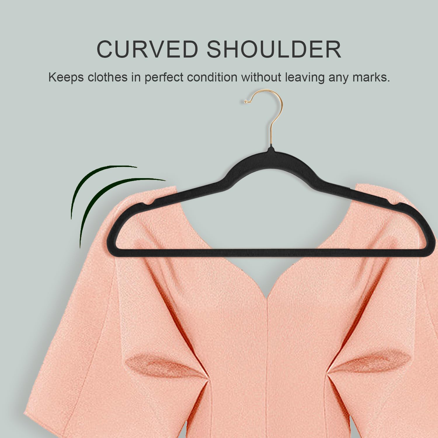 Grucce In Velluto 36 Pezzi - Antiscivolo E Salvaspazio | Gancio Girevole 360&deg; | Per Armadio | Colore Crema