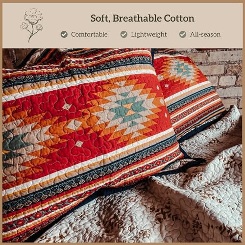 Image of Paseo Road Del Sol 2 Piece Twin Aztec Rustic Western Bedding Quilt Set