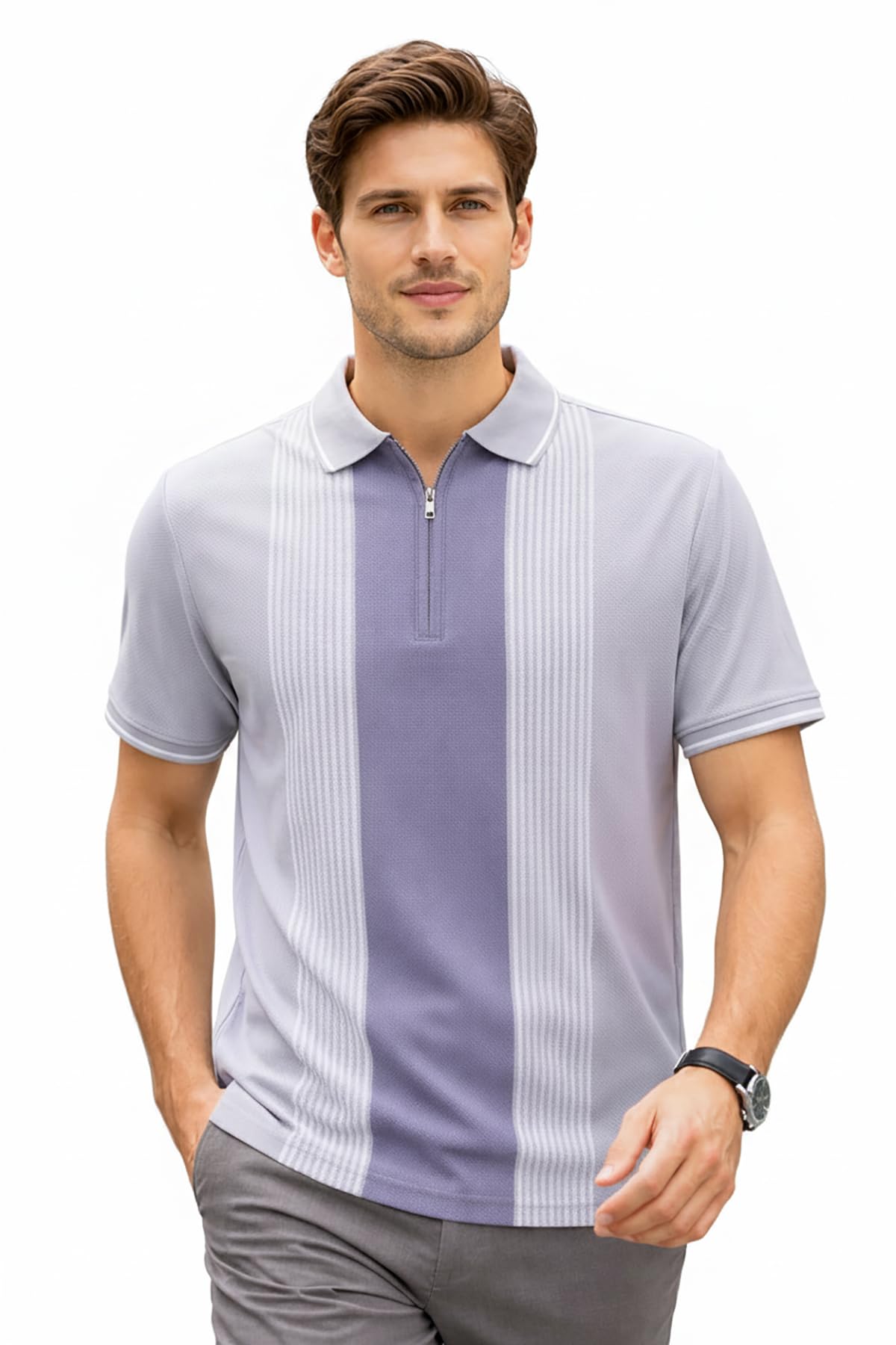 godfrey Half Cotton Polo T Shirt for Man with Pocket - Regular Fit Mens Collar Tshirt-picture-36