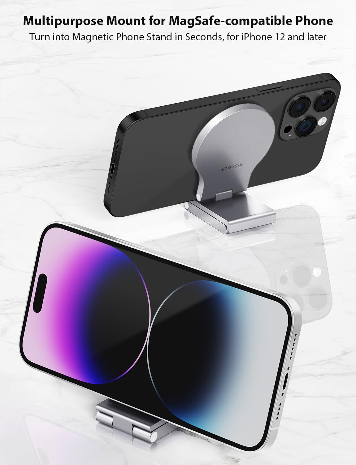 Stouchi Supporto per fotocamera continuity per iMac, supporto per webcam per iPhone compatibile con monitor desktop con Mag-Safe