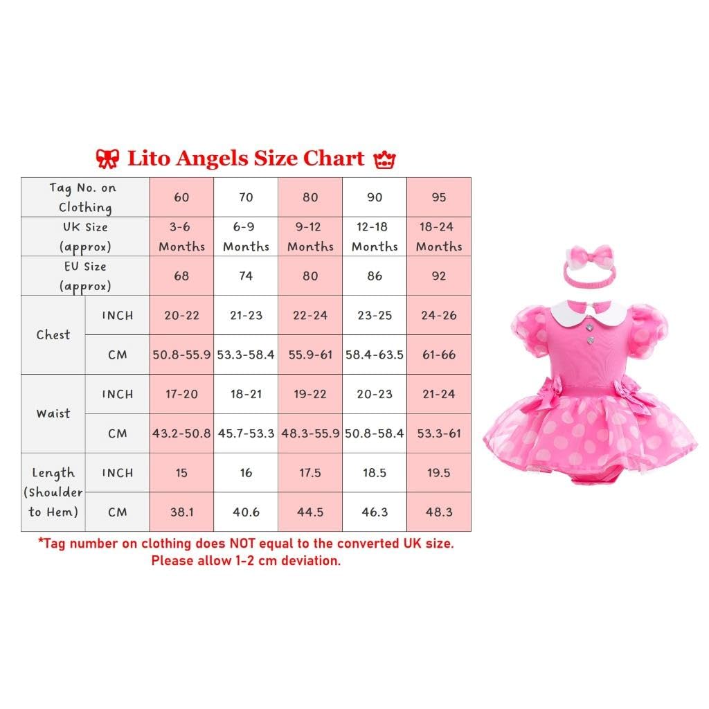 Lito Angels Disfraz de Carnaval de Princesa para Bebé Niñas Body Mono Mamelucos Onesie Vestido con Diadema — view 7