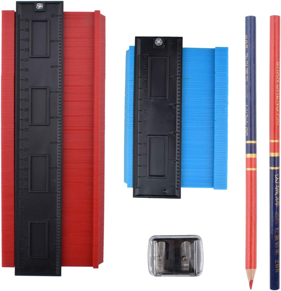 5PCs Contour Gauge Tool Kit, 5" and 10" Deluxe Contour Gauge Shape