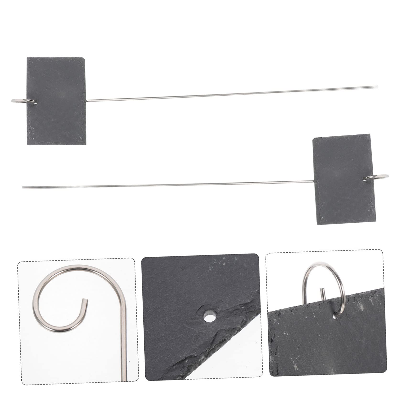 BESTonZON Étiquettes Jardin en Ardoise et Fer Noir, Marqueurs pour Plantes Résistants et Réutilisables, Décorations Simples pour Jardin et Identification des Fleurs