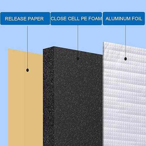 Miniatura 4 de Alfombrilla de aislamiento de sonido de calor, 197 mil, 8.6 pies cuadrados, aislamiento acústico de automóvil para capó de automóvil, puerta de
