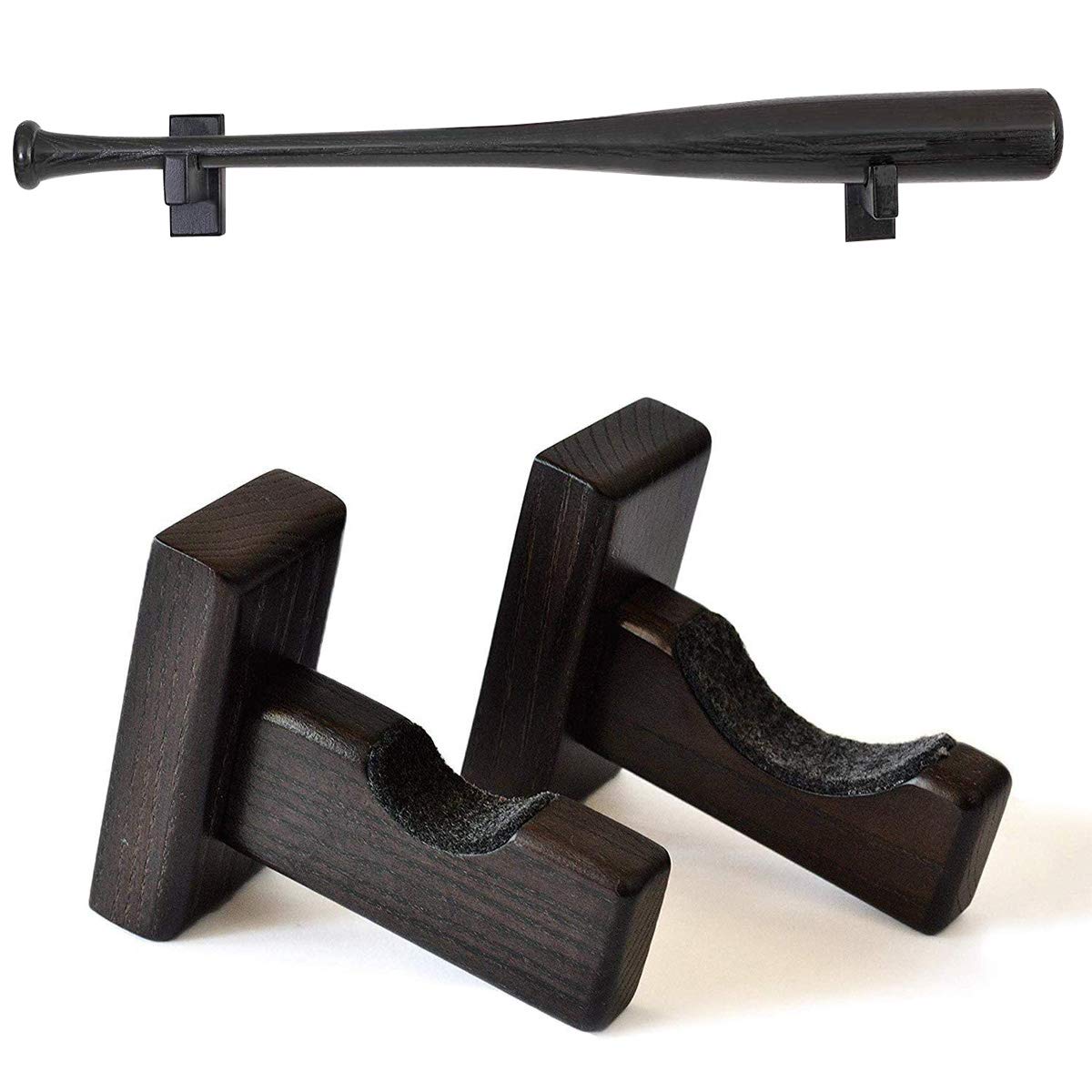 Buy ROLLMOSS Baseball Softball Bat Rack Wall Display Case, Solid Wood