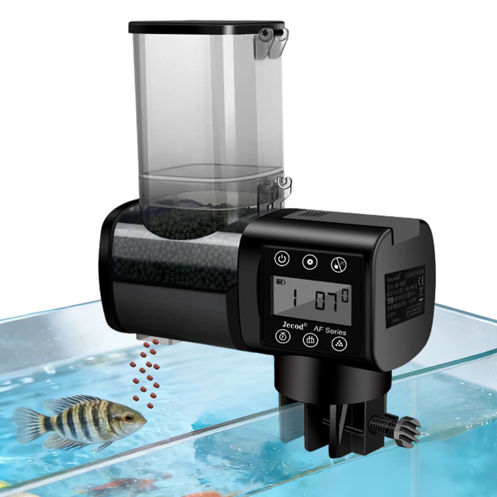 Mangiatoia Automatica per Acquario Distributore di Cibo Alimentatore per Pesci e Tartarughe
