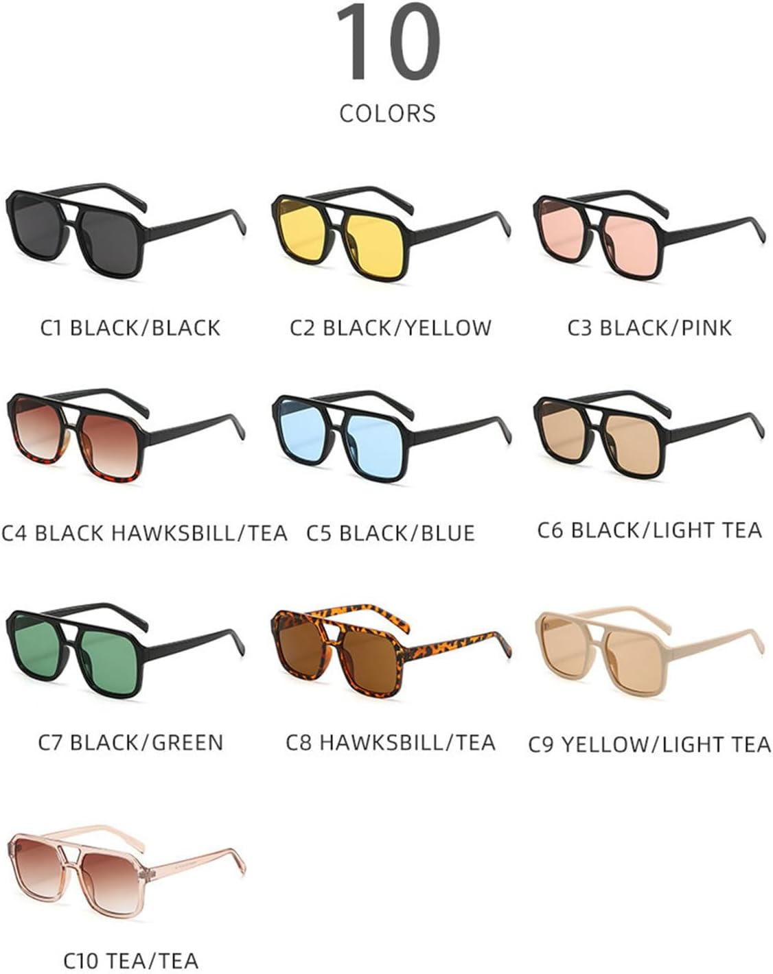 willochra 70s Oversized Pilot Sunglasses Women Men Vintage Double beam Shades Eyewear Trendy Popular Sun Glasses F28 - Image 7