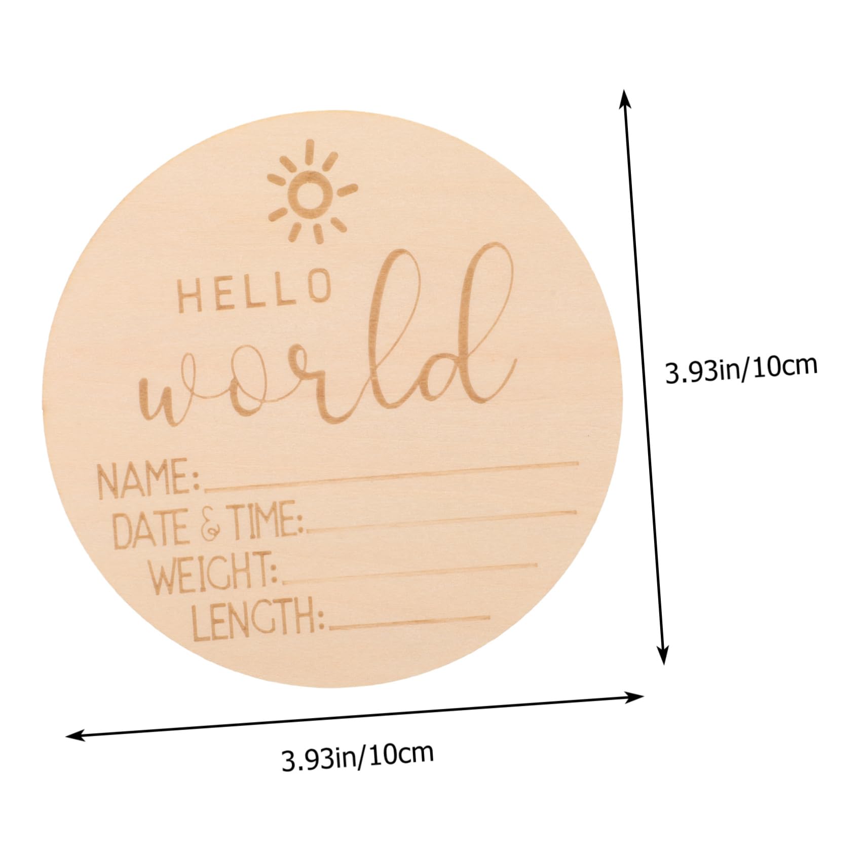 IWOWHERO Milestone Cards Set Baby Announcement Sign Baby Name Wooden Birth Announcement Round Design