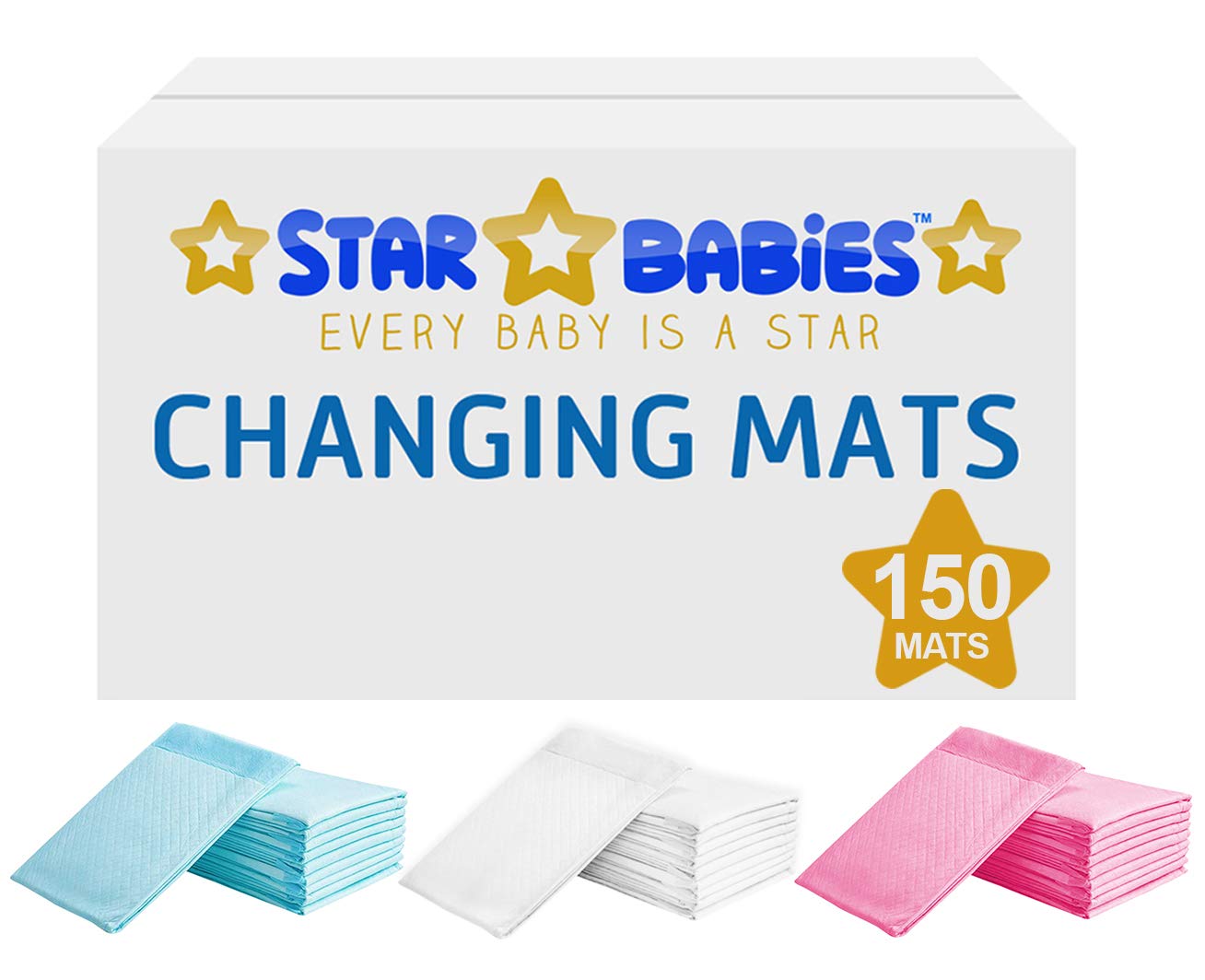 Star Babies Disposable Changing Mats, 45 x 70 cm, BWP, Pack of 150