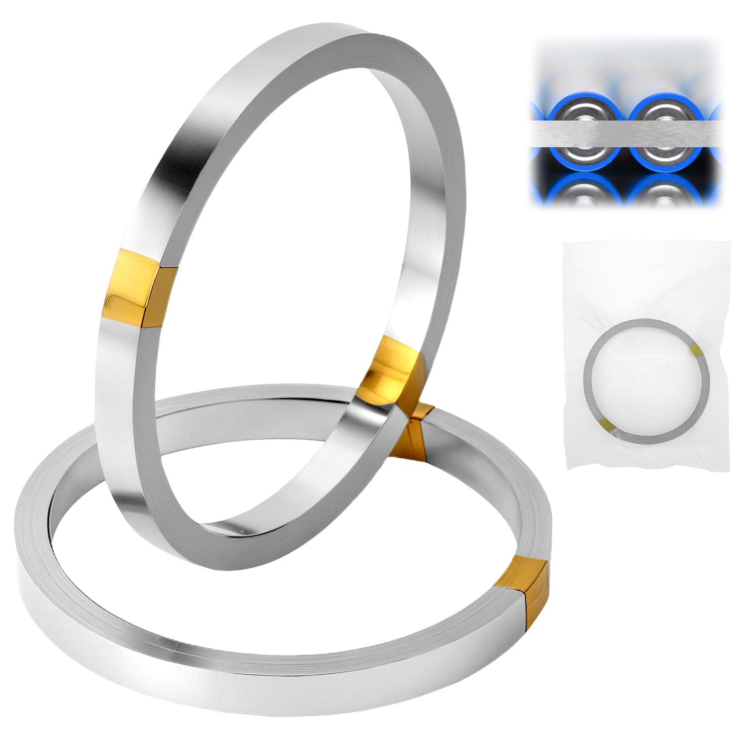 Qwork Qwork® 2 Rolls 10M Nickel Strip For Battery, 0.15X8mm Nickel-Plated Battery Nickel Strip