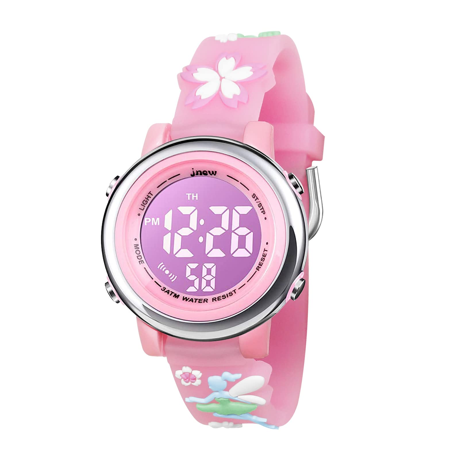 Bigmeda Orologio Digitale per Bambini, Orologio Sportivo a Cartoni 3D per Ragazze da 3-12 Anni, Visualizzazione della Data e Dell'ora, Retroilluminazione a 7 Colori