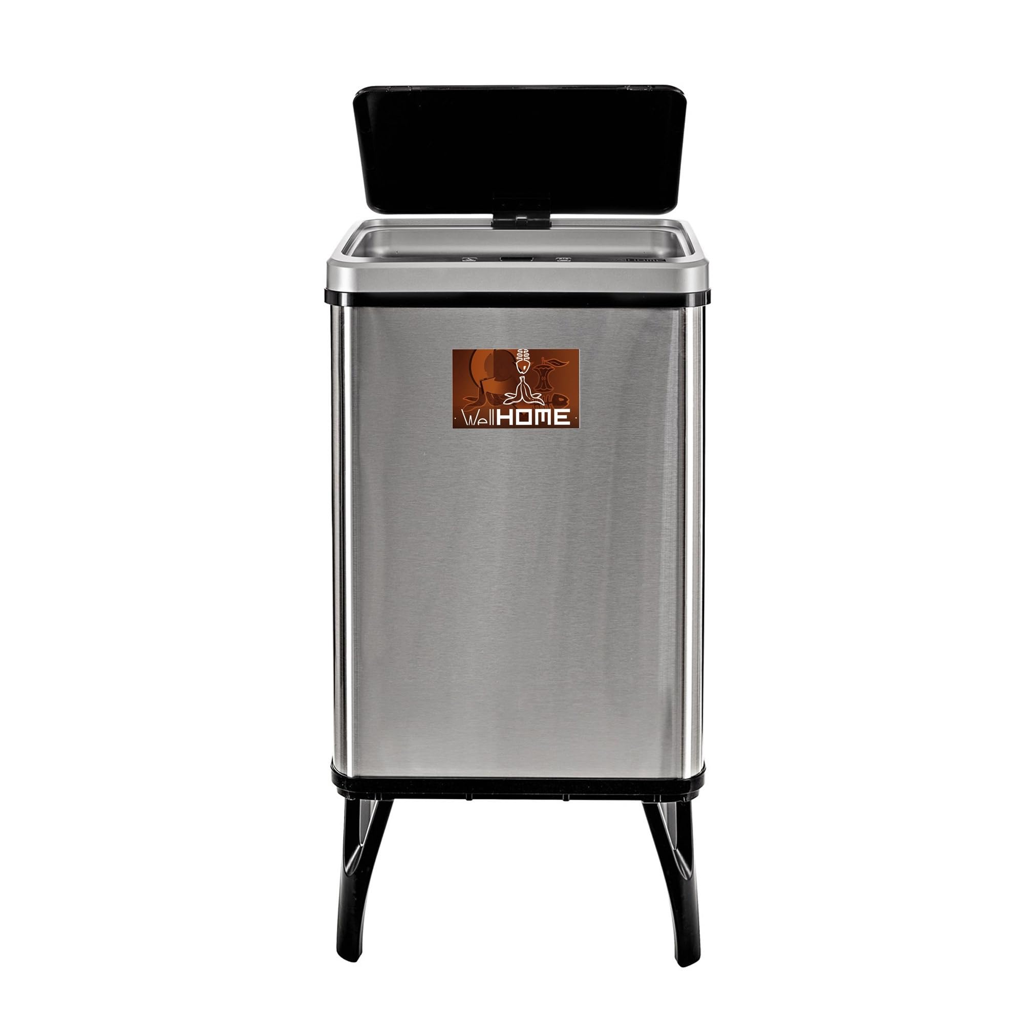 WELL HOME MOBILIARIO & DECORACIÓN 3 bidoni della spazzatura intelligente da 40 l, altezza: 71,5 (x35,5 x 26), grigio con etichette magnetiche