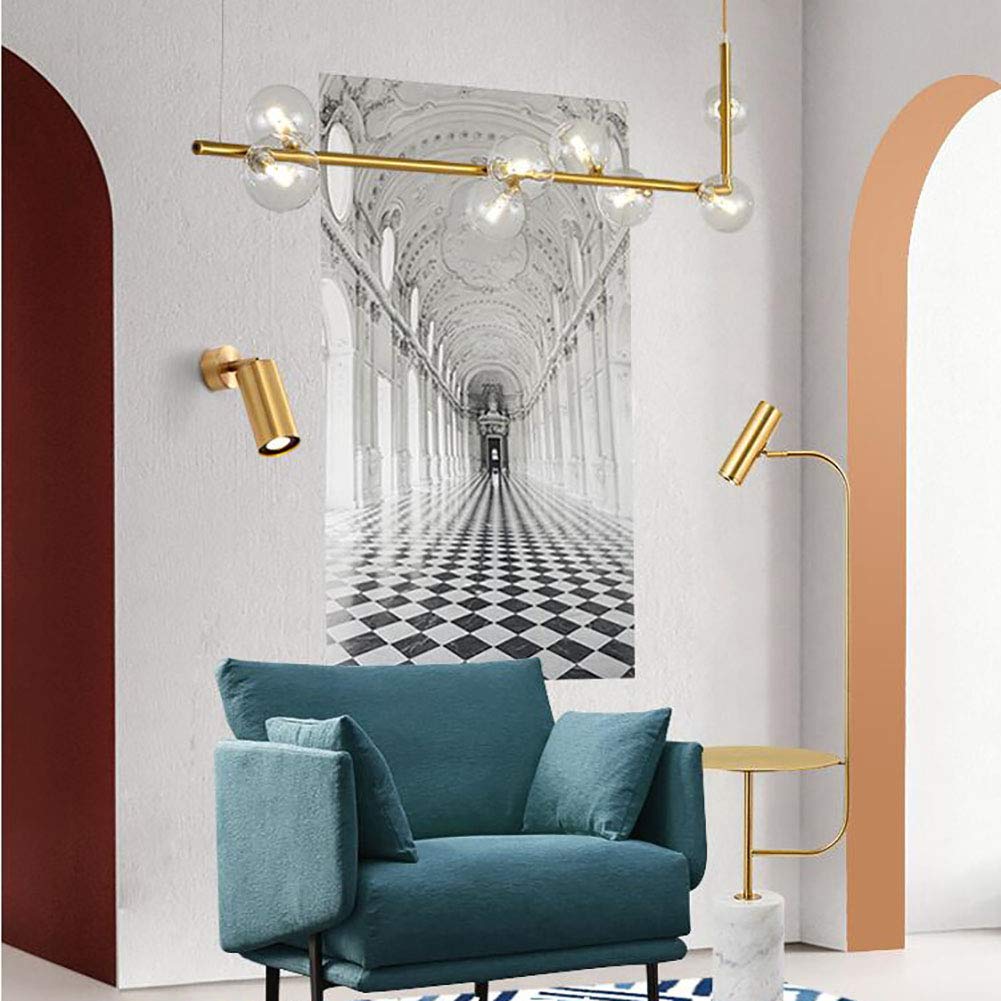 Żyrandol Podczas oświetlenia, regulowana geometryczna liniowa lampa sufitowa LED, współczesna minimalistyczna wyspa kuchenna G9 podczas oświetlenia - galwanizacja złota 120 x 28 cm rubin