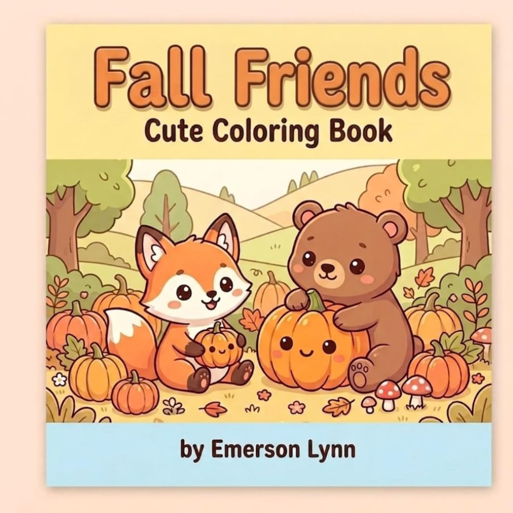 Fall Friends: Cute Coloring Book (Emerson Lynn Coloring)