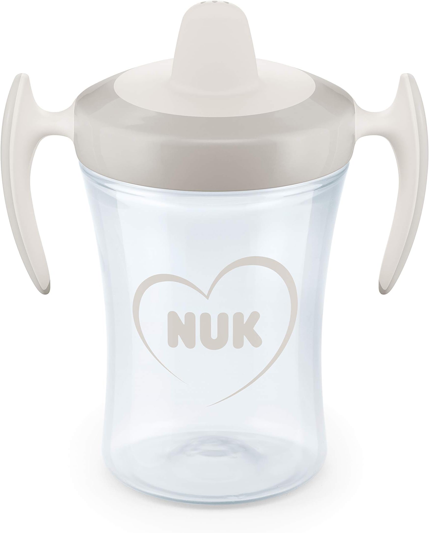 NUK Trainer Cup Sippy Cup | Leak-Proof Soft Drinking Spout | 6+ Months | BPA-Free | 230ml | Hearts (Neutral)