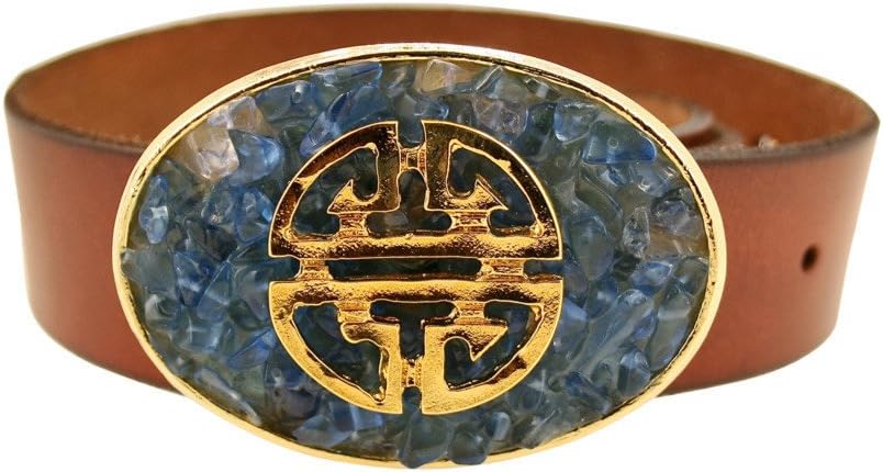 Women's Gold Long Life Buckle And Leather Belt