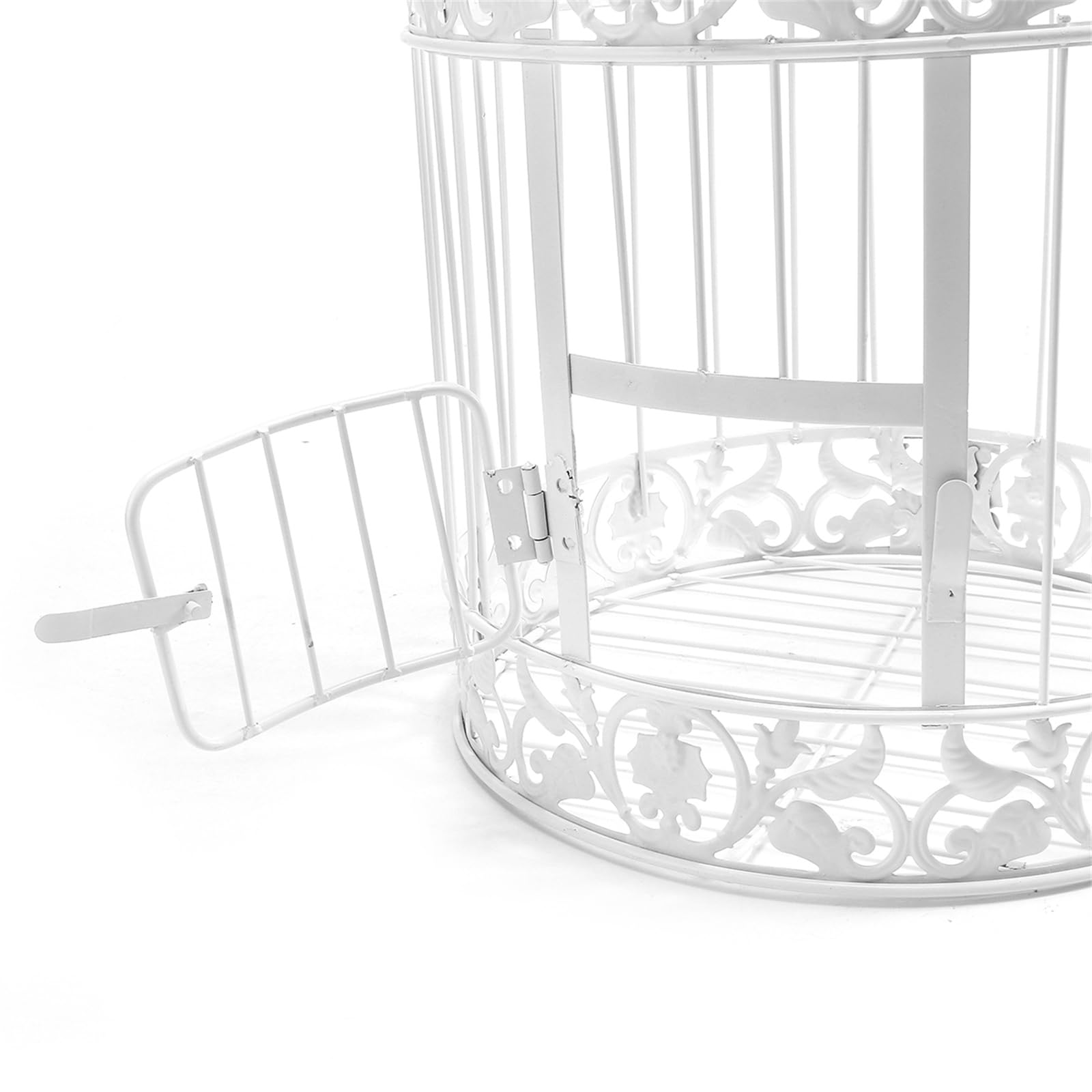 Cage décorative pour oiseaux en fer blanc pour mariages, événements, décoration de la maison, à suspendre avec crochet (35 x 19 cm)