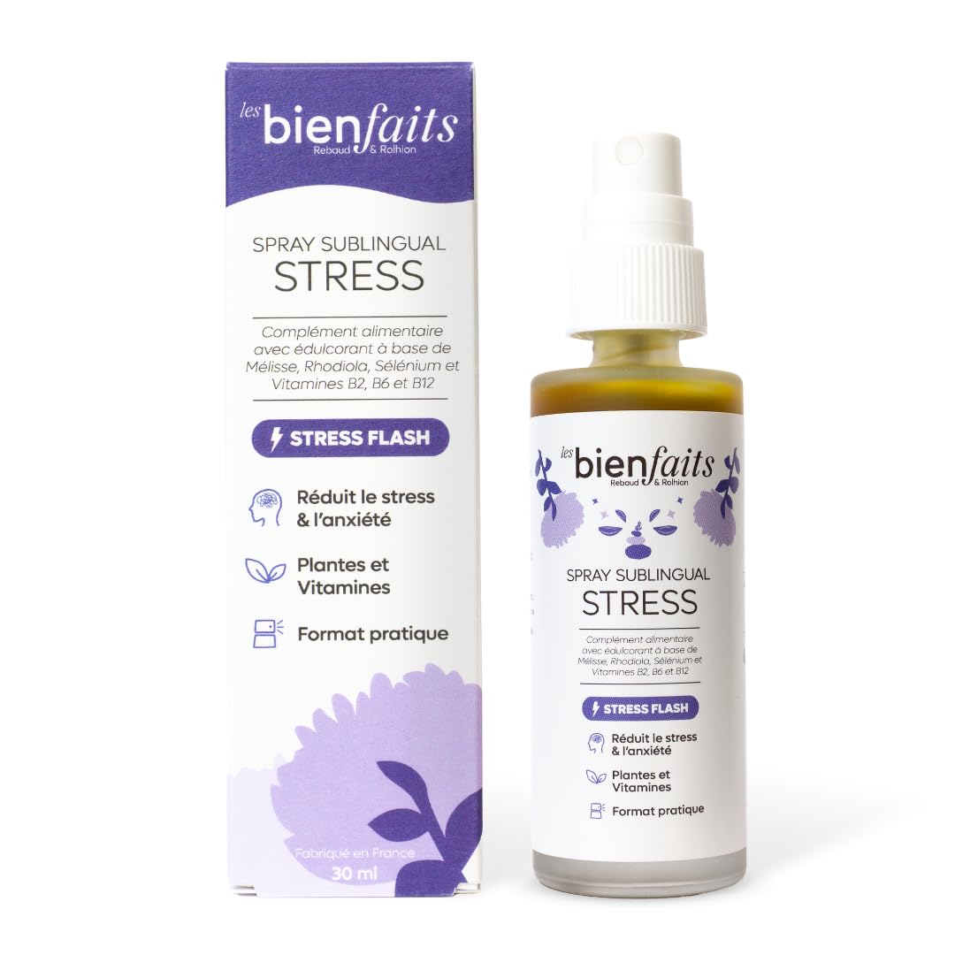 SPRAY ANTI-STRESS | Favorise l'Apaisement & Réduit les angoisses | Saveur Fruits Rouges | Mélisse, Rhodiola, Vitamine B3 | Sans sucre ajouté & sans alcool | 40 jours (lot de 2)