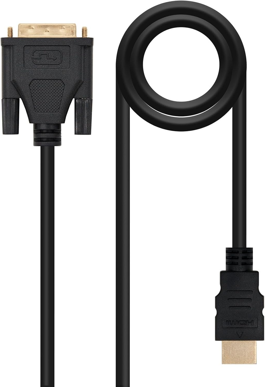 DVI to HDMI Conversion Cable, DVI 18+1 Male Connector to HDMI Type A Male Conversion Cable, Length 1.8m, Ideal for Connecting Devices with DVI Output to HDMI Inputs, Ensuring Transmission of