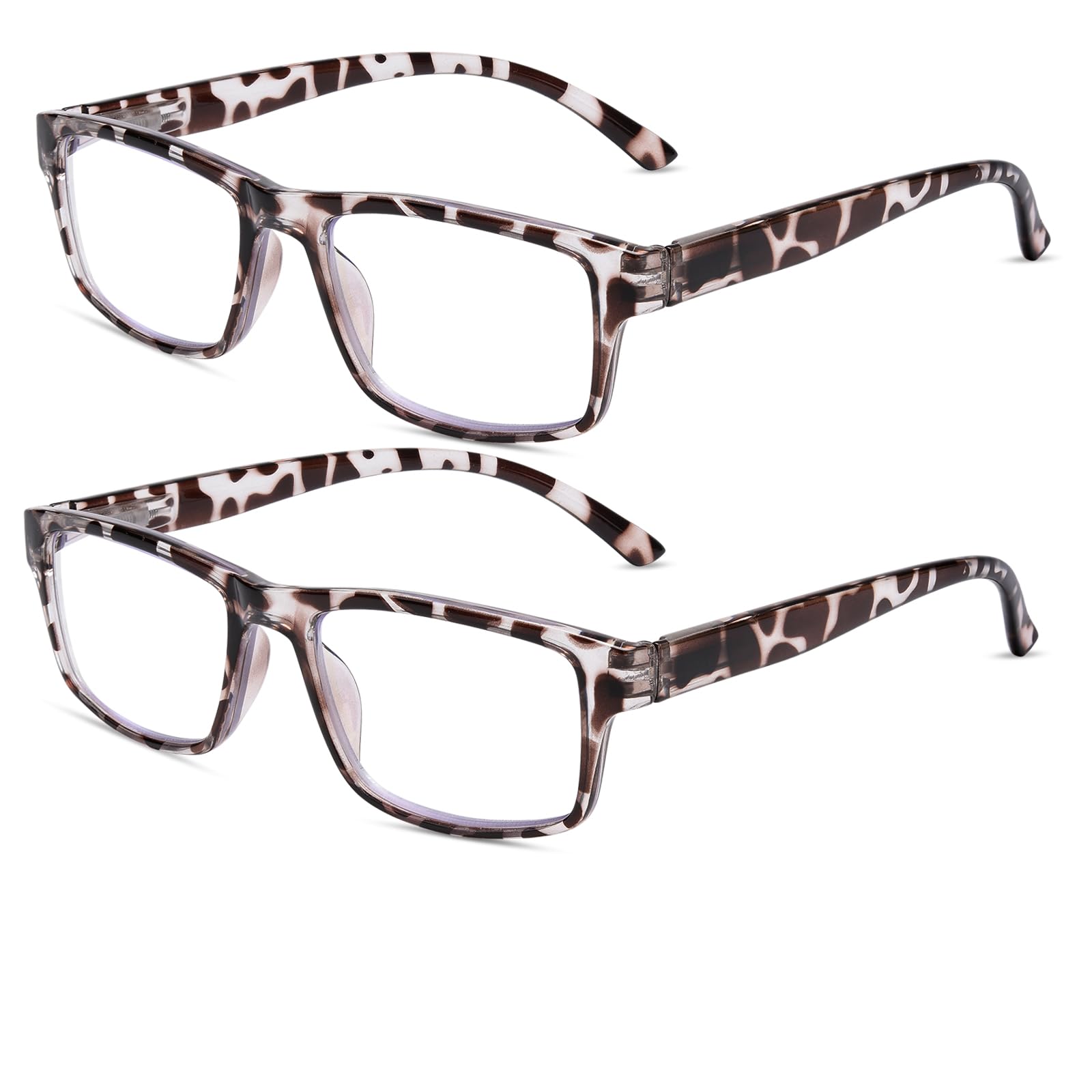 Kitchasy 2 Pack Reading Glasses, Leopard Frames Blue Light Blocking Readers,Filter UV Ray/Glare Computer Reading Glasses, Lightweight Spring Hinges Eyeglasses for Women Men(2-pack Leopard,2.75)