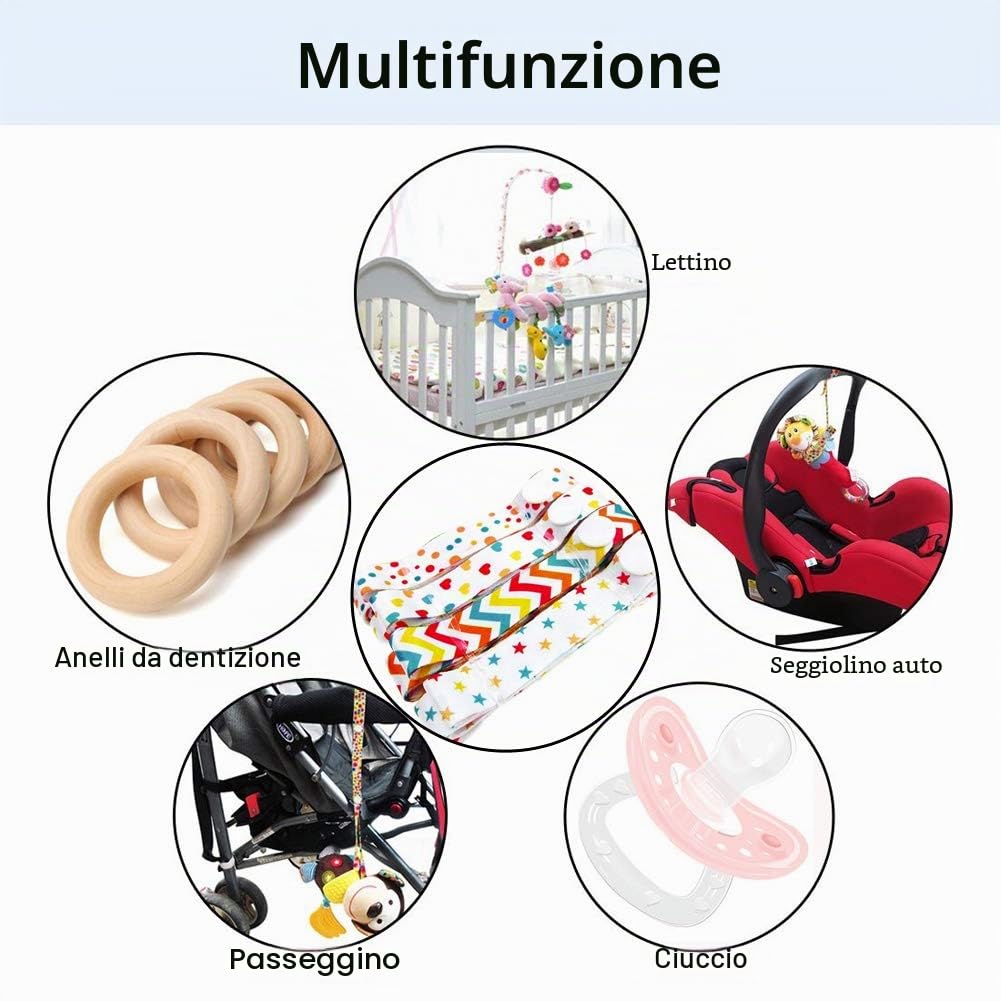 SwirlColor Giocattolo Cinghie Titolare, 8 Pezzi Giocattolo Carrozzina Cinghia Protable PP Anti Goccia Giocattoli Cinghia Regolabile Clip Cintura Titolari