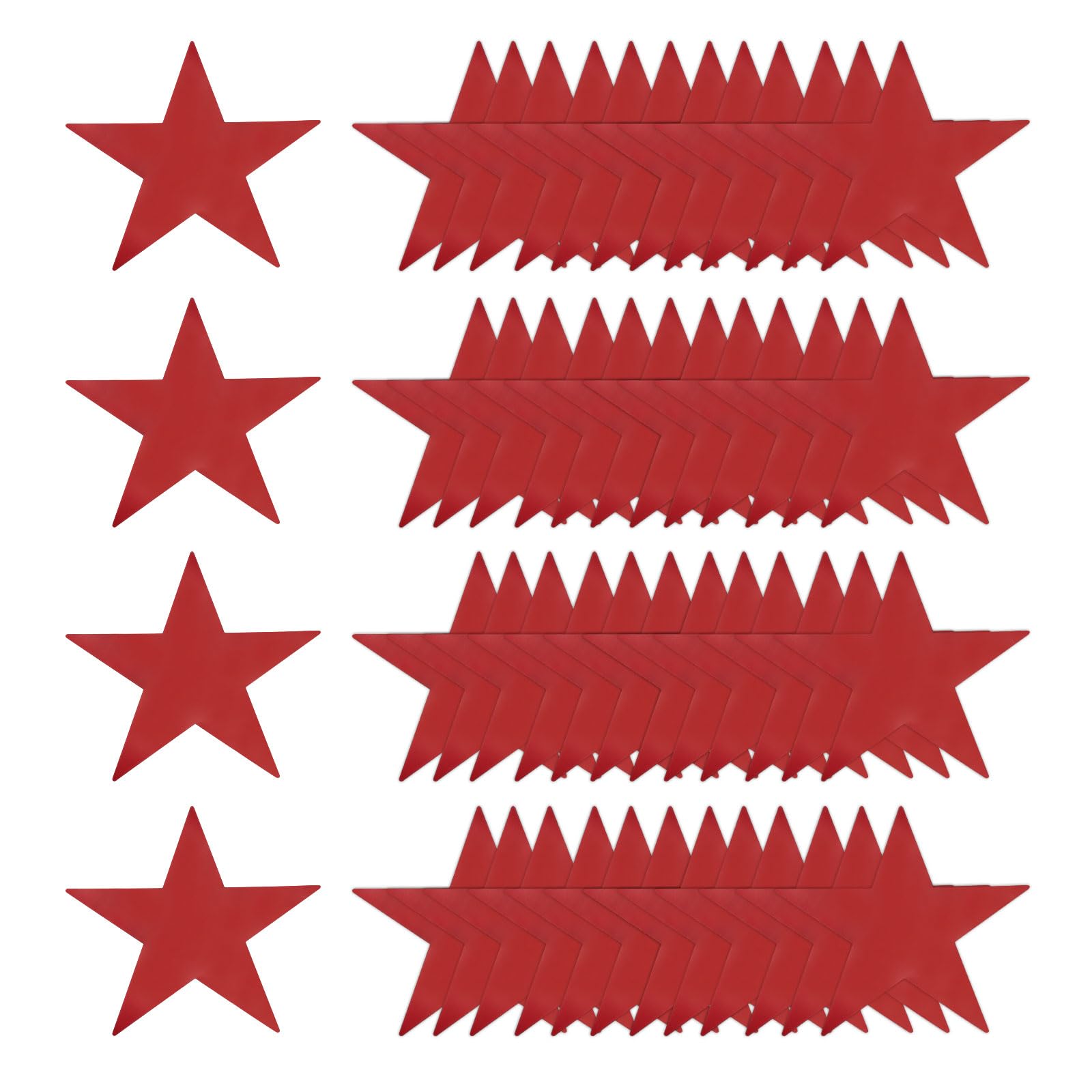 sourcing map Red Stars Cutouts Decoration, 80 Pcs 6" Double Printed Paper Stars Cutout Confetti Cardboard Stars Decorations for Bulletin Board Wall Classroom Party — image 1