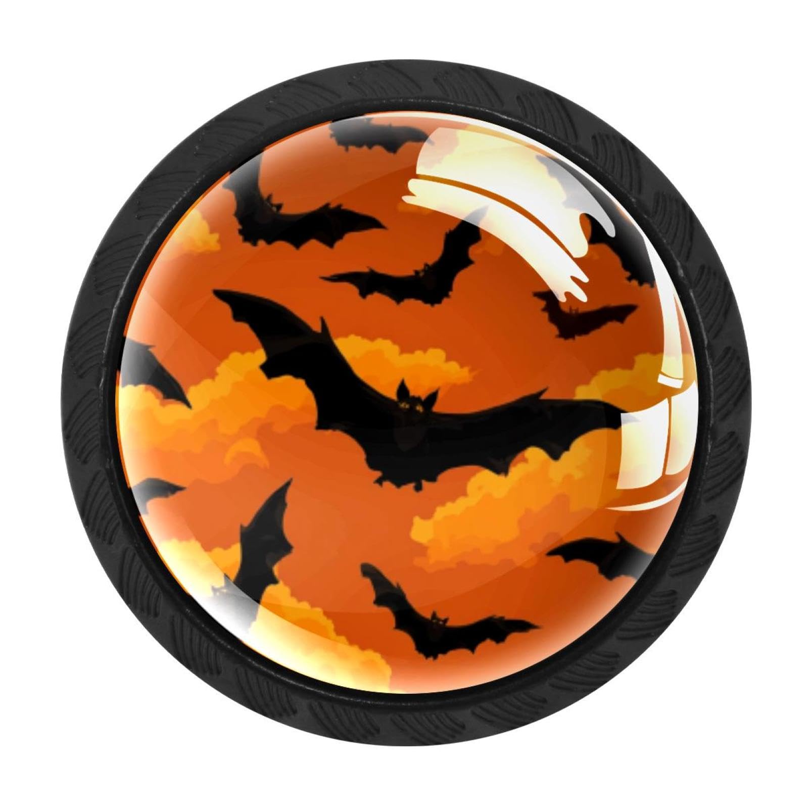 CHENZZZZ 4 Pieces Halloween Bats Cabinet Knobs Drawer Dresser Pulls Handles for Home Kitchen Office Bathroom Door Kids Room