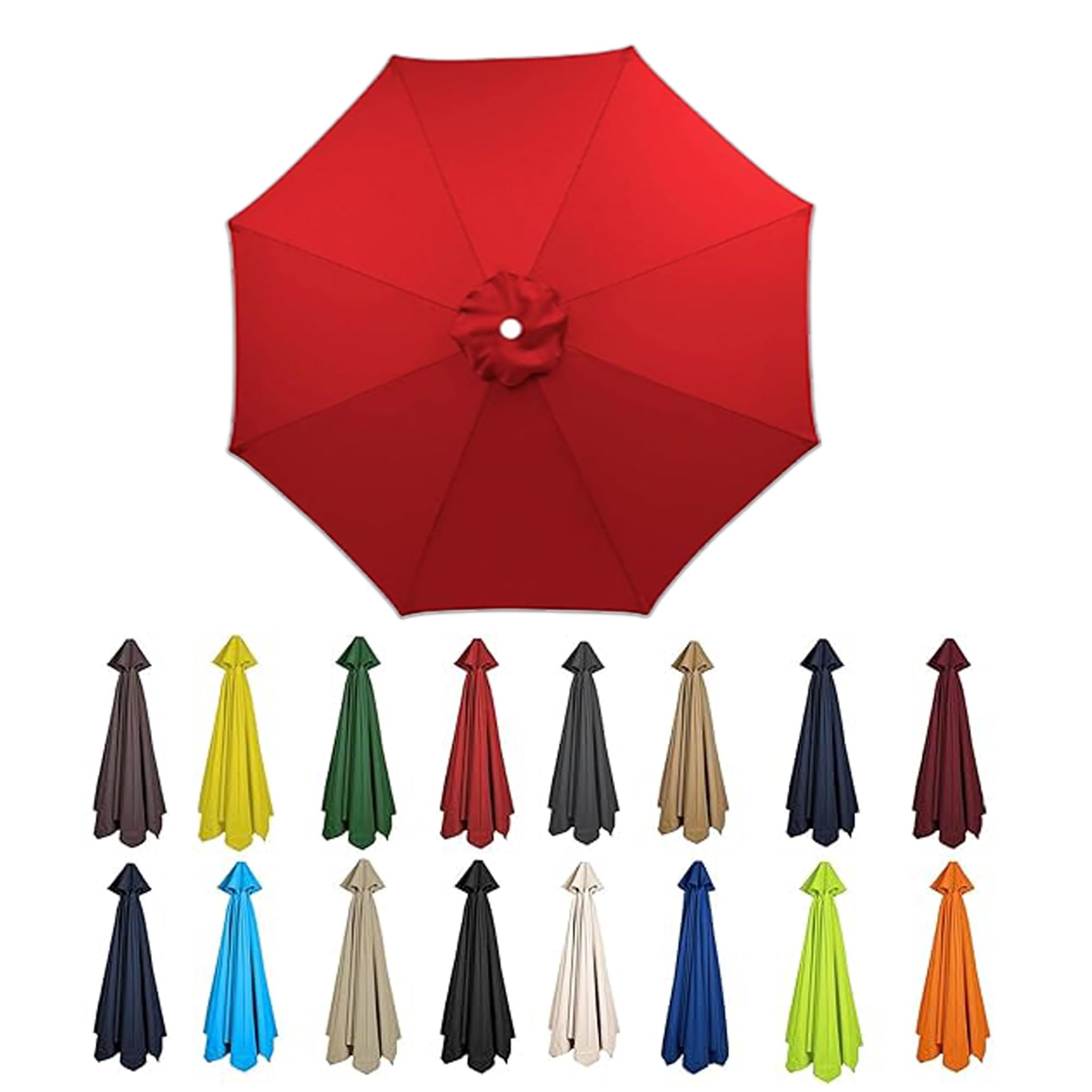 bemfgoz Replacement Parasol Canopy Waterproof for 1.5m/2m/2.3m/2.5m/2.7m/3m/3.5m/4m Parasol Replacement Canopy Cover Patio Umbrella Cloth 6/8 Ribs Weatherproof Diameter Large Patio Umbrella