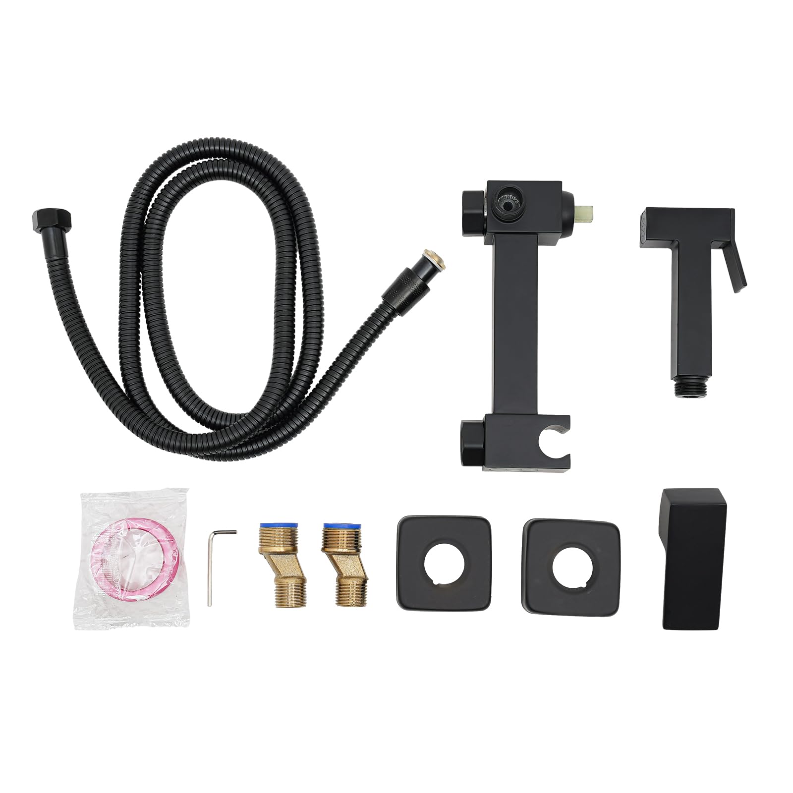Bidet - Spruzzatore per WC, bidet, doccetta per bidet, per acqua calda e fredda, colore nero