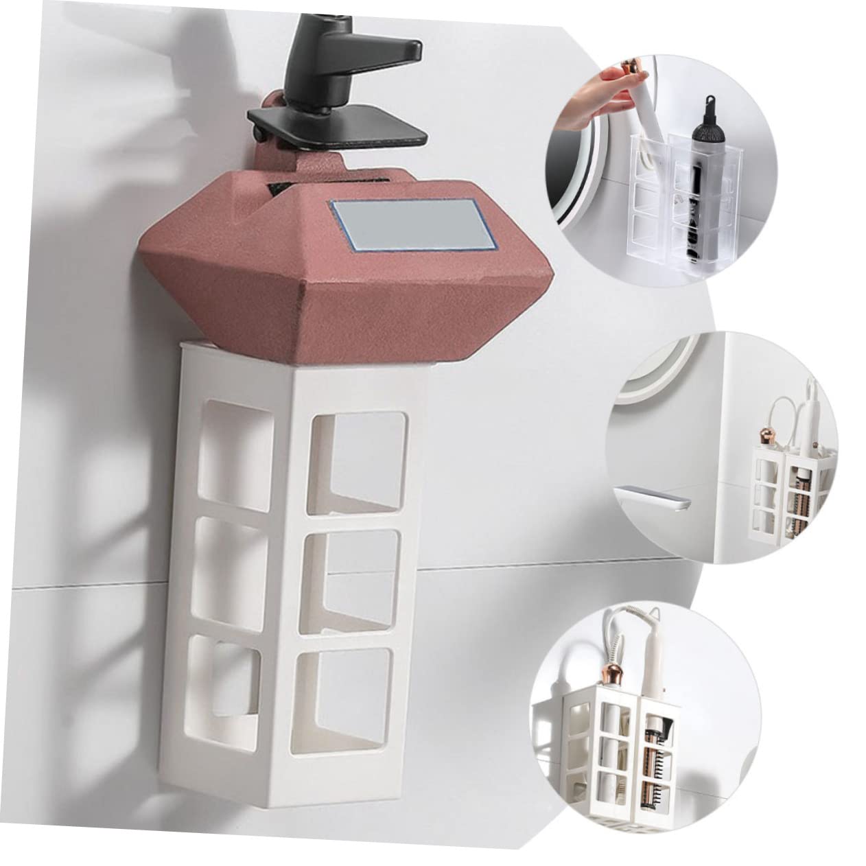 ORFOFE 4pezzi Per Asciugacapelli e Arricciacapelli Organizer Wall Mount Per Per Design e