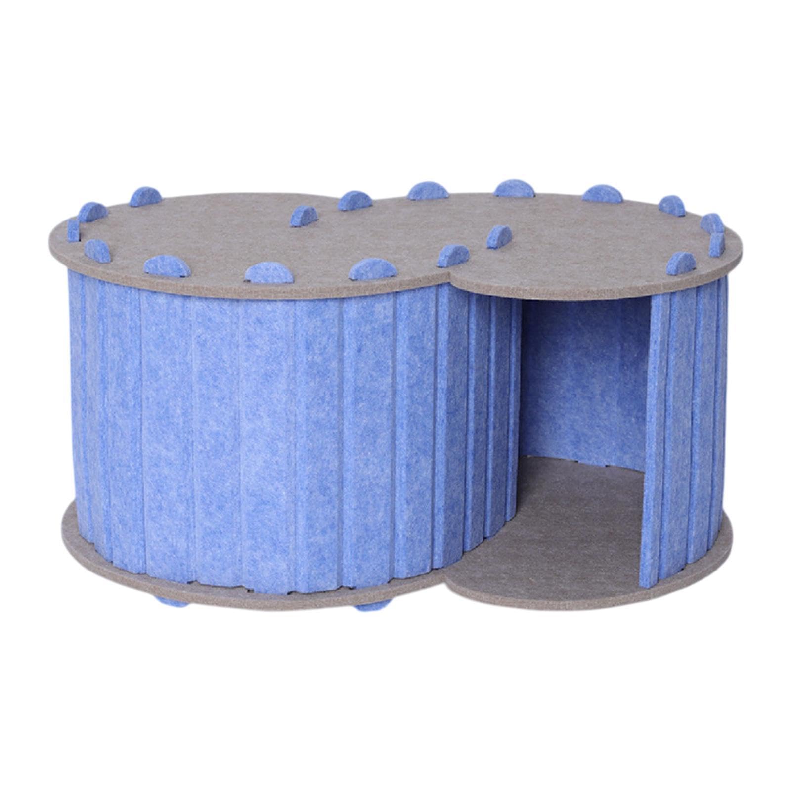 Wswqop Cat Tunnel Bed Interactive Playground Scratch Resistant Removable Cave Nest Hideaway Suitable for Indoor Cats Small Animals, Blue