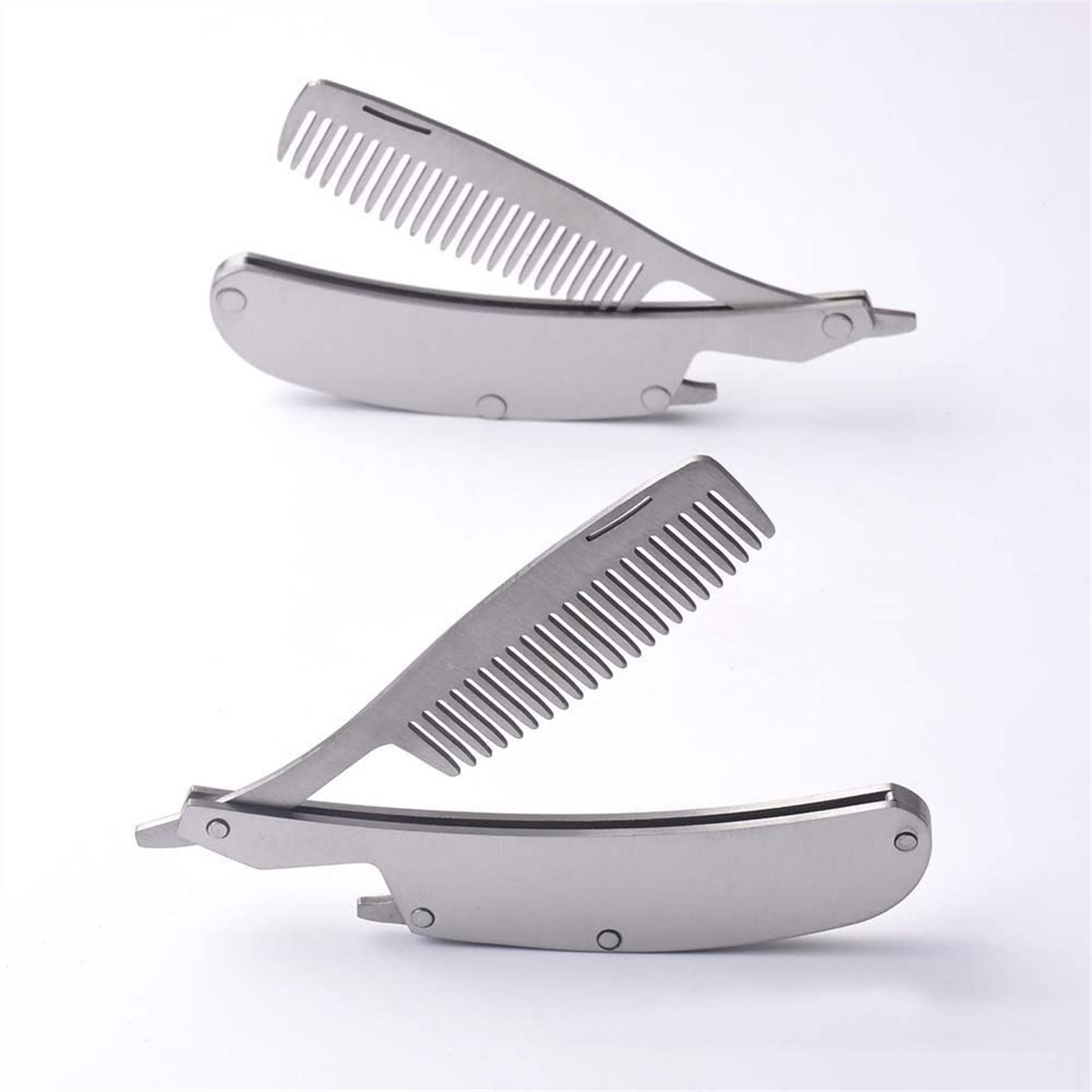 Kämmbürste for Männer und Frauen, Haarkamm, Mini-Taschenkamm, Edelstahl, Faltbarer Kamm, Bartpflege-Werkzeug, praktische Verwendung, Haarbürste, Friseurkamm, Kamm for lockiges Haar