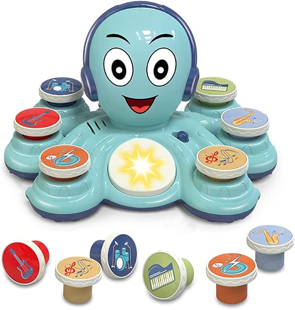 Growinlove Baby Musical Octopus Toy, Toddler Interactive Music Toys, Early Educational Music Toy for Baby Toddler, Baby Present Musicial Learning Toy for 1 2 3 Year Old Babies, Girls, Boys