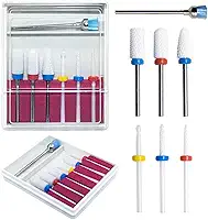 Kit 6 Brocas de Cerâmica 1 Para Lixadeira de Unhas Gel Limpeza Manicure Profissional