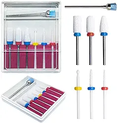 Kit 6 Brocas de Cerâmica 1 Para Lixadeira de Unhas Gel Limpeza Manicure Profissional