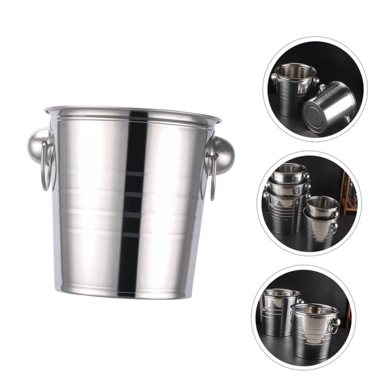 TOYANDONA Secchiello per Ghiaccio Portatile in Acciaio Inox 11l Manico Robusto, Secchiello Rinfrescante per Bottiglie di Vino e Birra, per Feste e Uso Cucina
