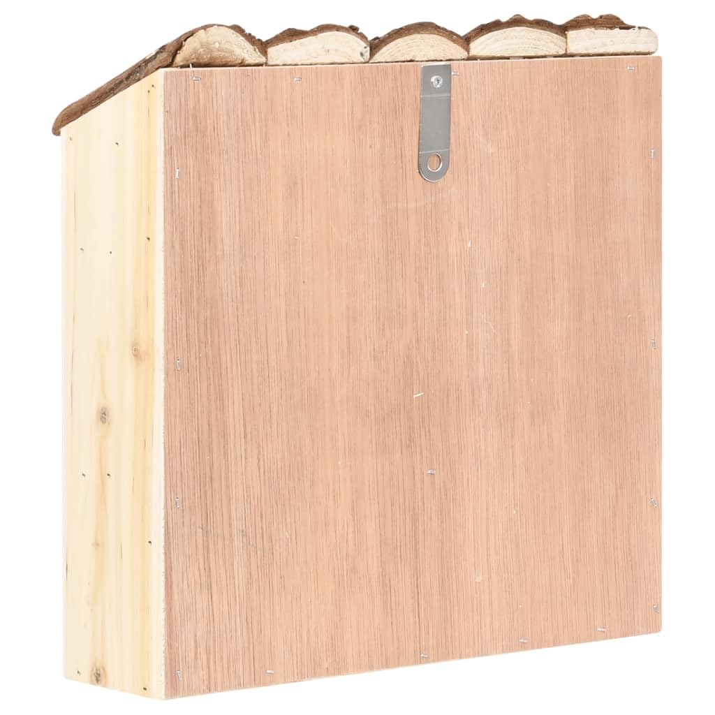 Casa per insetti in legno di abete, 30 x 10 x 30 cm, con bambù, pigne di pino, resistente alle intemperie, per giardino, balcone, terrazza, come nidificatore e quartiere di svernamento per