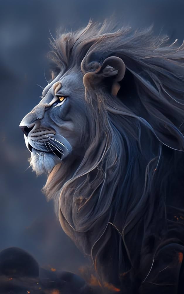 原画【ライオン】 佐藤龍生「幻 ホワイトライオン」日本画 紙本彩色 S50号 真作