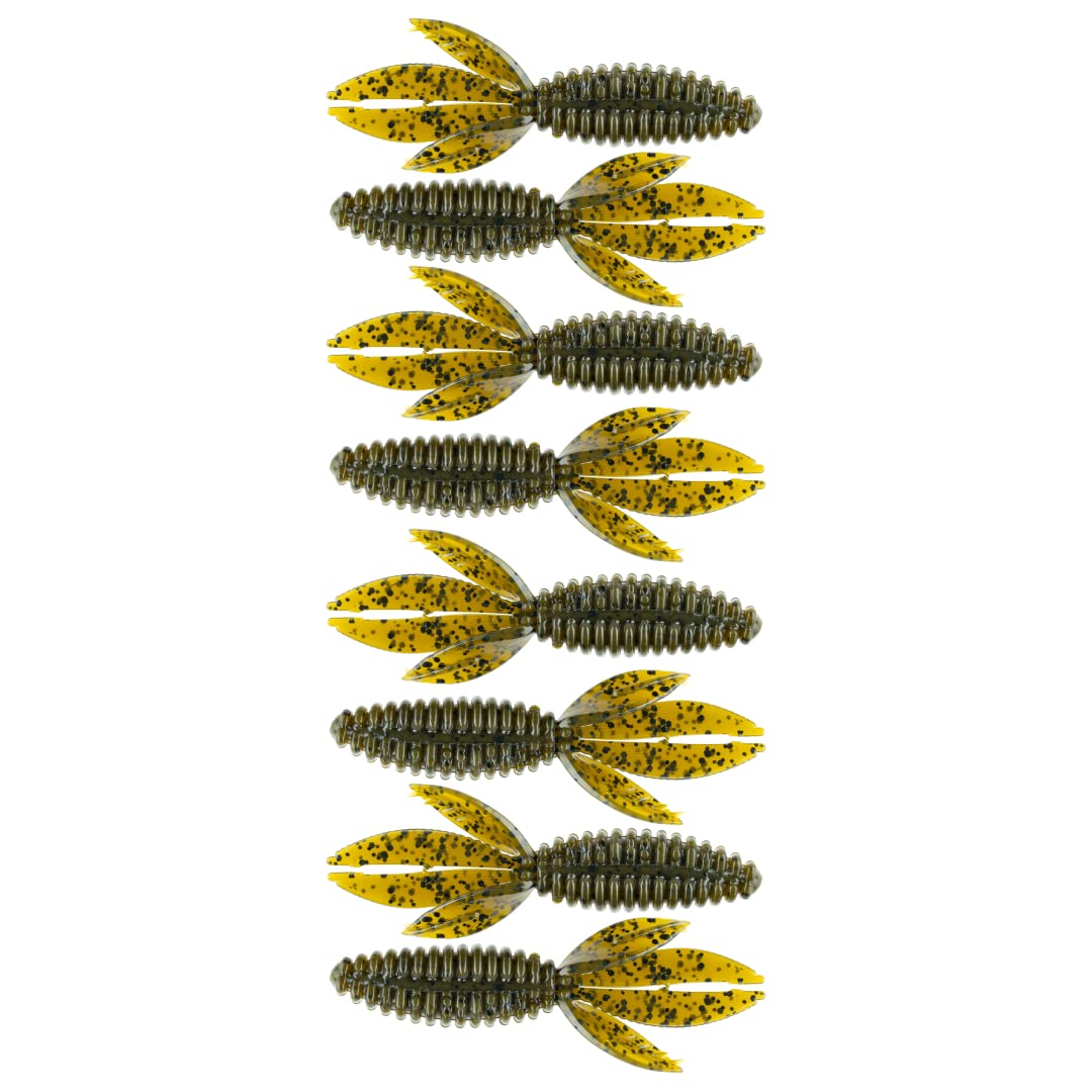 BAITFUEL B Bug Infused with Supercharged X55 Formula Gel: Fish Scent Technology with Powerful Attractants | 4.3-Inch, Green Pumpkin (PN: X48505)