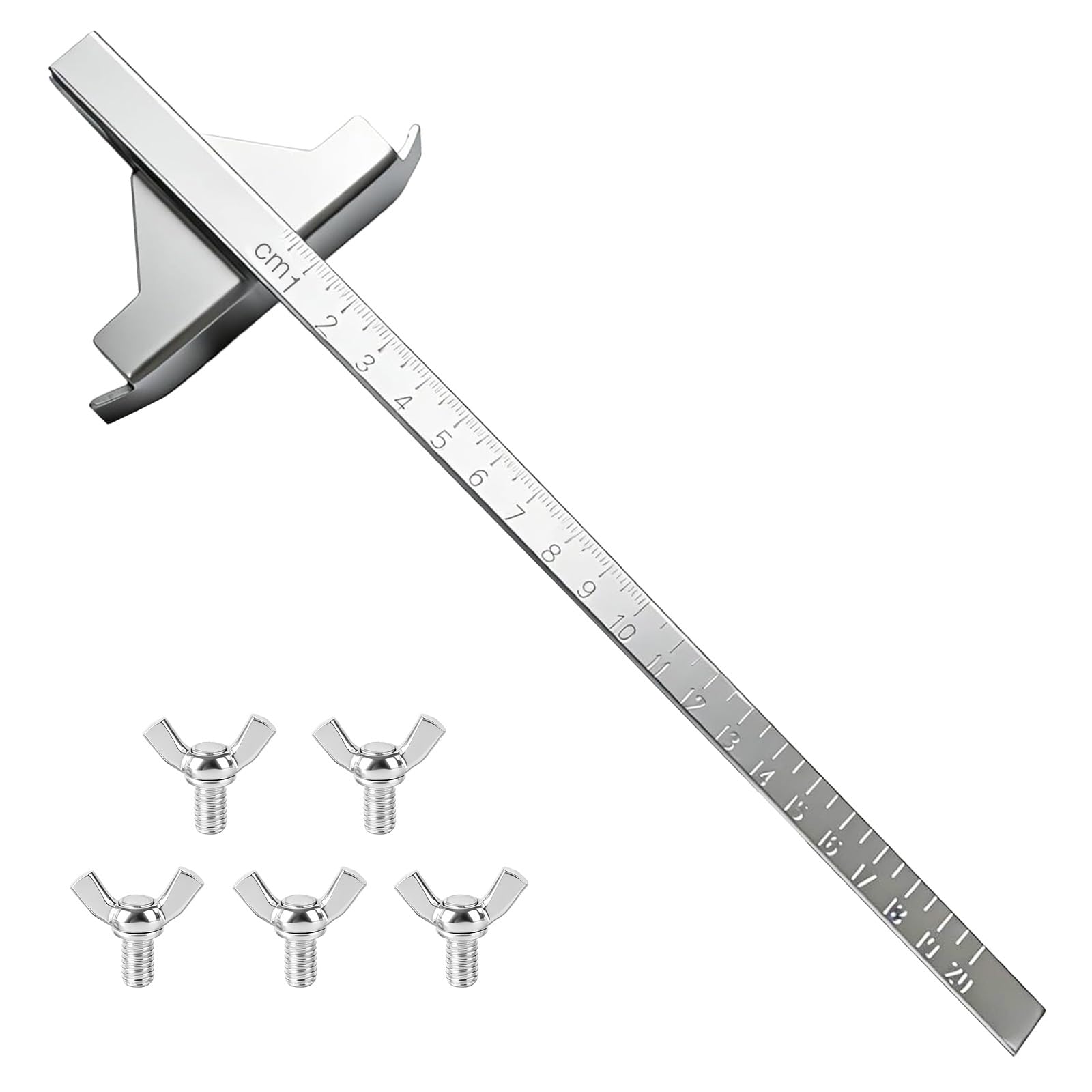 Thhiit 6 Pcs Circular Saw Guide Kit, Precise Scale Track Rail for DC390K DW936 DC310 DC300, Silver 11mm Guide with 5 Pcs Screws